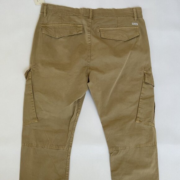 Guess Men’s Lunita Twill Cargo Jeans Utility Fit Crop Leg In Khaki Size 34 - Picture 12 of 14
